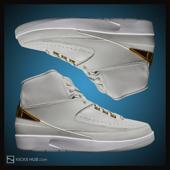 Nike Air Jordan 2 Retro Q54 Light Bone Metallic Gold White