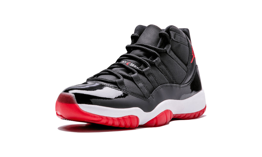 Nike Mens Jordan 11 Retro "Bred" Black/Varsity RedWhite Leather Ba – Kickshub
